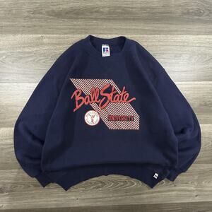 Vintage Ball State University Sweatshirt Mens XL Russell Athletic Made USA 90s